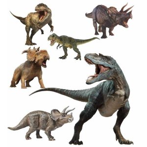 Display festa Mdf Dinossauro 1 Totem chão e 5 Displays 22cm