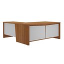 Ver imagem 2 de Mesa Diretoria Boston L 3 Gavetas Telescópicas Chave Freijó Branco Estação Trabalho Executiva