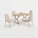 Ver imagem 3 de Conjunto para Sala de Jantar Mesa Império 120x90 com 4 Cadeiras Rubi