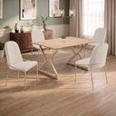 Ver imagem 1 de Conjunto para Sala de Jantar Mesa Império 120x90 com 4 Cadeiras Rubi