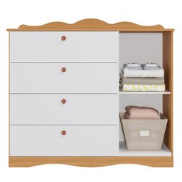 Conjunto Quarto de Bebe com Berço com Capitone e Comoda com Sapateira 100% Mdf Harmonia Encanto Perm - 6