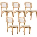 Ver imagem 1 de Kit 5 Cadeiras para Sala de Jantar Estofada e Tela Mariah L02 Linho Cru