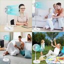 Ver imagem 3 de Ventilador Portátil sem Fio de Coluna 20cm 3 Pás 3 Velocidades Branco Silencioso Retrátil Dobrá