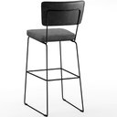 Ver imagem 7 de Banqueta Alta Cozinha Sala Jantar Fixa Allana L02 Couríssimo Preto Linho Cinza Escuro - Lyam Decor