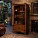 Ver imagem 4 de Bar Adega Madeira Maciça Rubi Imperial 2 Portas Prateleiras Estilo Vintage Castanho