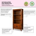 Ver imagem 2 de Bar Adega Madeira Maciça Rubi Imperial 2 Portas Prateleiras Estilo Vintage Castanho
