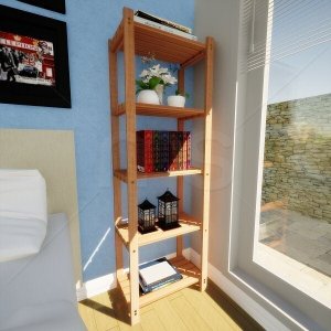 Estante Multiuso Madeira Maciça 5 Prateleiras Colors