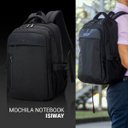 Ver imagem 2 de Mochila Isiway Notebook (preta) Espaçosa e Resistente Isibrás Isibras