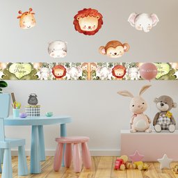 Kit 4 Faixas Decorativas Papel Parede e 5 Adesivos Infantil - 4