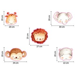 Kit 4 Faixas Decorativas Papel Parede e 5 Adesivos Infantil - 3