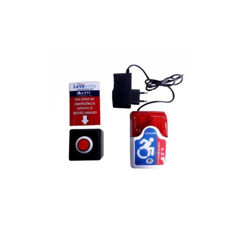 Alarme Áudio Visual sem Fio para Acessibilidade Pcd/pne Slim