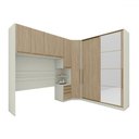 Ver imagem 1 de Guarda-roupa Casal Modulado Seletto 8 Portas 6 Gavetas com Espelho Me21 Areia/jequitibá - Henn