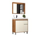 Ver imagem 2 de Gabinete de Banheiro 80cm com Cuba e Espelheira Bege/Amêndoa/Off White