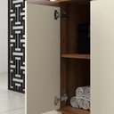 Ver imagem 5 de Gabinete de Banheiro 80cm com Cuba e Espelheira Bege/Amêndoa/Off White