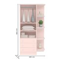 Ver imagem 4 de Kit Quarto de Bebê Doce Sonho com Berço para Mosquiteiro Guarda Roupa 2 Portas e Colchão 130x60 Move