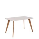 Ver imagem 2 de Mesa para Sala de Jantar 130cm com Vidro Acerola Marrom/Off White