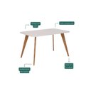 Ver imagem 4 de Mesa para Sala de Jantar 130cm com Vidro Acerola Marrom/Off White