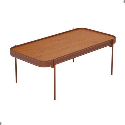 Mesa de Centro Alba Retangular MDF MDP 87cm Nature Oft Móveis