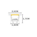 Ver imagem 2 de Perfil de Embutir Taschibra para Fita de Led Vertex 25 com 3 Metros Preto