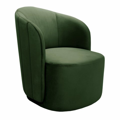 Poltrona Concha Stela Decoração Moderna Sala, Recepção, Escritório - Veludo Verde
