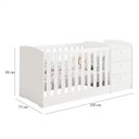 Ver imagem 2 de Berço Multifuncional Atlanta e Cômoda Infantil Americano Ambiente Branco Fosco Henn - Reller