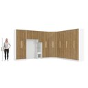 Ver mais imagens de Quarto Modulado Adapt 16 Portas 9 Gavetas MDP Branco-Nogueira Kappesberg