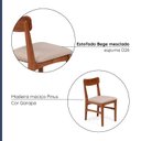Ver imagem 6 de Conjunto 2 Cadeiras Madeira Maciça Estofada Olmo Marrom/Garapa/Bege Mesclado