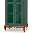 Ver imagem 3 de Cristaleira 2 Portas e 3 Prateleiras com Pés Luiz XV 60300 Linz Móveis - Verde Musgo/Imbuia