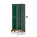 Ver imagem 4 de Cristaleira 2 Portas e 3 Prateleiras com Pés Luiz XV 60300 Linz Móveis - Verde Musgo/Imbuia