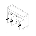 Ver imagem 5 de Aparador Buffet Celta Cantinho Organizador 3 Portas - 4 Cores:freijó/off White
