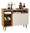 Ver imagem 2 de Aparador Buffet Celta Cantinho Organizador 3 Portas - 4 Cores:freijó/off White