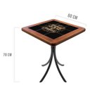 Ver imagem 2 de Mesa lateral retrô quadrada de madeira maciça para sala Empório Tambo - Stronger Whiskey - Imbuia
