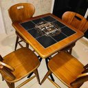 Ver imagem 5 de Mesa lateral retrô quadrada de madeira maciça para sala Empório Tambo - Stronger Whiskey - Imbuia
