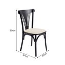 Ver imagem 2 de Cadeira de Jantar Paris Design Premium Conforto para Sala de Jantar e Cozinha Gourmet - Preta/Branca