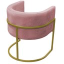 Ver imagem 5 de Kit 2 Poltrona Reforçadas Decorativa Sala de Estar Carla Base Ferro Dourada Suede Rose