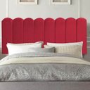 Ver imagem 1 de Painel Estofado Luxo Nuvem Alanis 140cm Casal para Cama Box Suede Vermelho - Gat Magazine