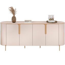 Kit Aparador Buffet Lia com Cristaleira Tarsila Orgânico D05 Off White Freijó - Lyam Decor - 4