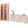 Kit Aparador Buffet Lia com Cristaleira Tarsila Orgânico D05 Off White Freijó - Lyam Decor - 1