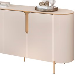 Kit Aparador Buffet Lia com Cristaleira Tarsila Orgânico D05 Off White Freijó - Lyam Decor - 9