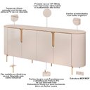 Ver imagem 6 de Kit Aparador Buffet Lia com Cristaleira Tarsila Orgânico D05 Off White Freijó - Lyam Decor
