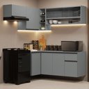 Ver imagem 1 de Armário de Cozinha Completa de Canto Suspenso 325cm Nice Madesa 02 Cinza