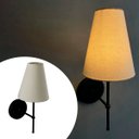 Ver imagem 3 de Arandela de Parede Clássica Alumínio com Cúpula Tecido Algodão Ref 05