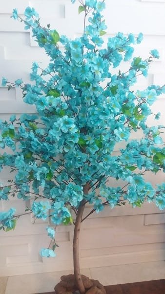Planta Artificial Árvore Pessegueiro Azul Tiffany 1,60 metros de altura - 1