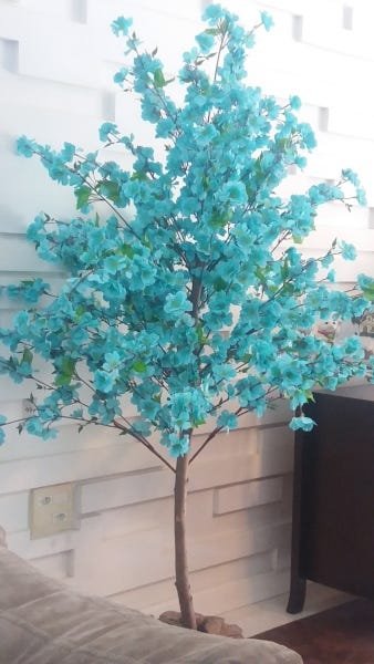 Planta Artificial Árvore Pessegueiro Azul Tiffany 1,60 metros de altura - 4