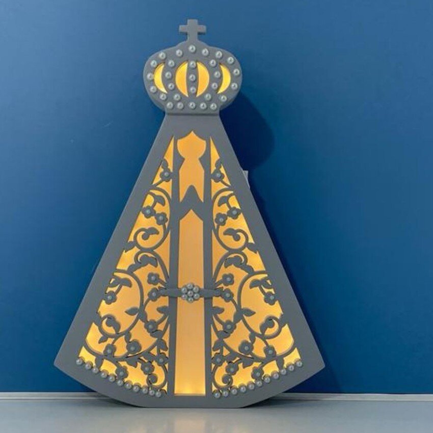 Luminária de Mesa Nossa Senhora Aparecida - LML-32 - Bateria 9V - Azul - 6