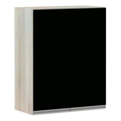 Armário Para Cozinha 60cm 2 Portas Lis Legno Crema C/Preto