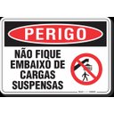 Ver imagem 1 de PLACA PERIGO NÃO FIQUE EMBAIXO DE CARGAS SUSPENSAS
