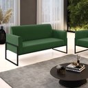 Ver imagem 2 de Sofá Namoradeira Base Industrial Alta Preto Marisa Suede D03 - D'rossi Drossi Verde
