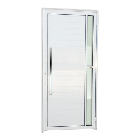 Porta Alumínio Lambril Visione c/Puxador e.Branco 90 Brimak