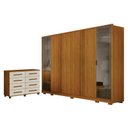 Ver imagem 1 de Guarda Roupa Casal Prime 6 Portas com Cômoda San Marino 8 Gavetas Cinamomo Off White – Leifer